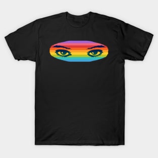 Colorful eyes looking through a rainbow T-Shirt